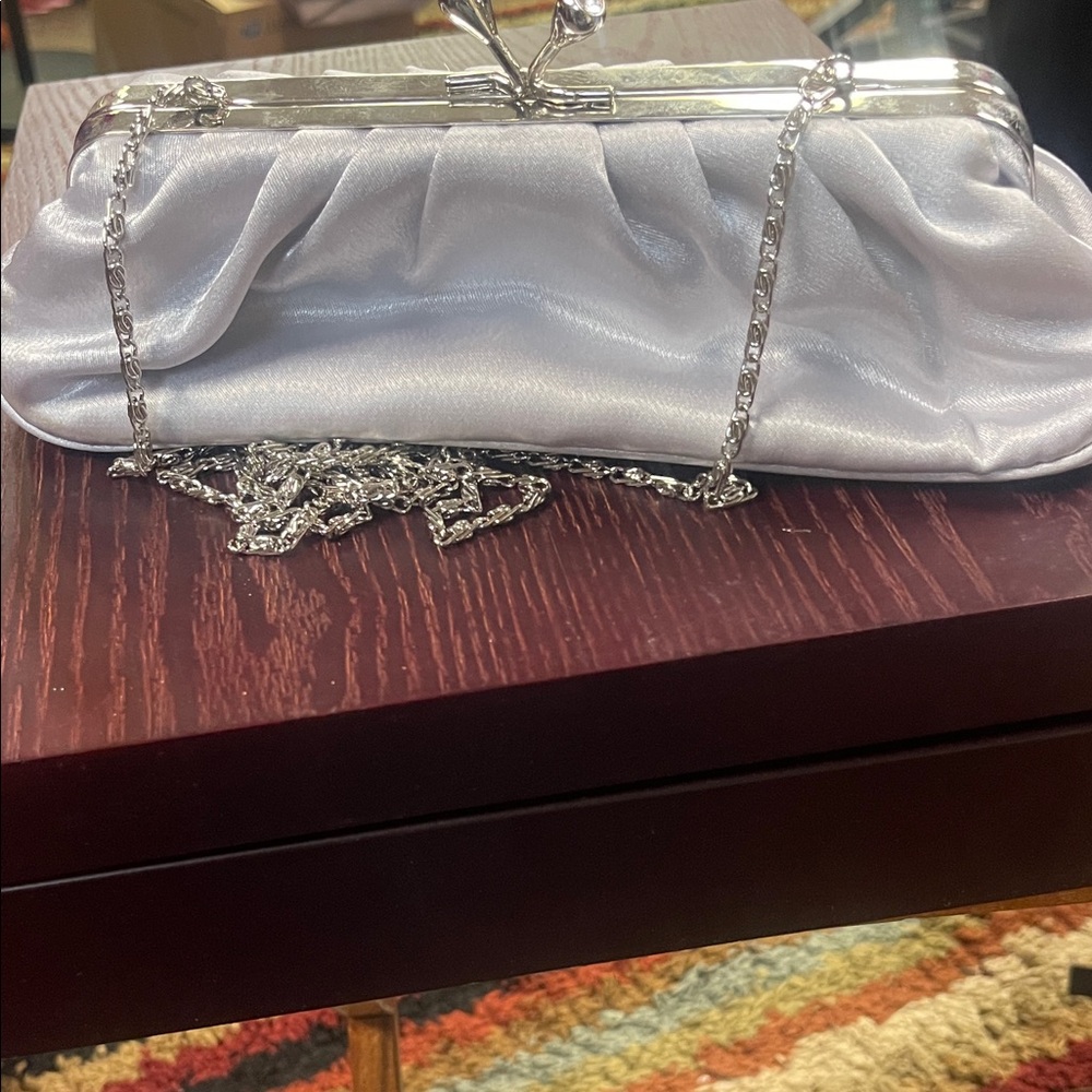 Jessica McClintock- Elegant Silver Clutch Bag